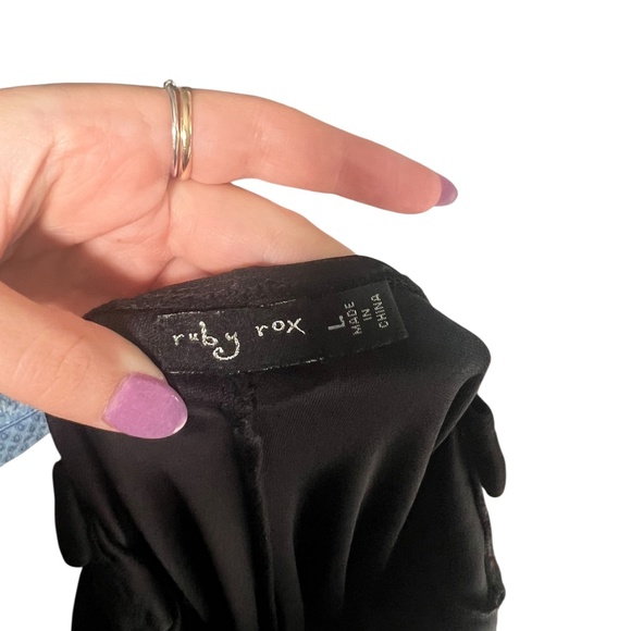 Vintage 2000s Y2K Black Sparkley Mid-Length Dress Large - Picture 2 of 5